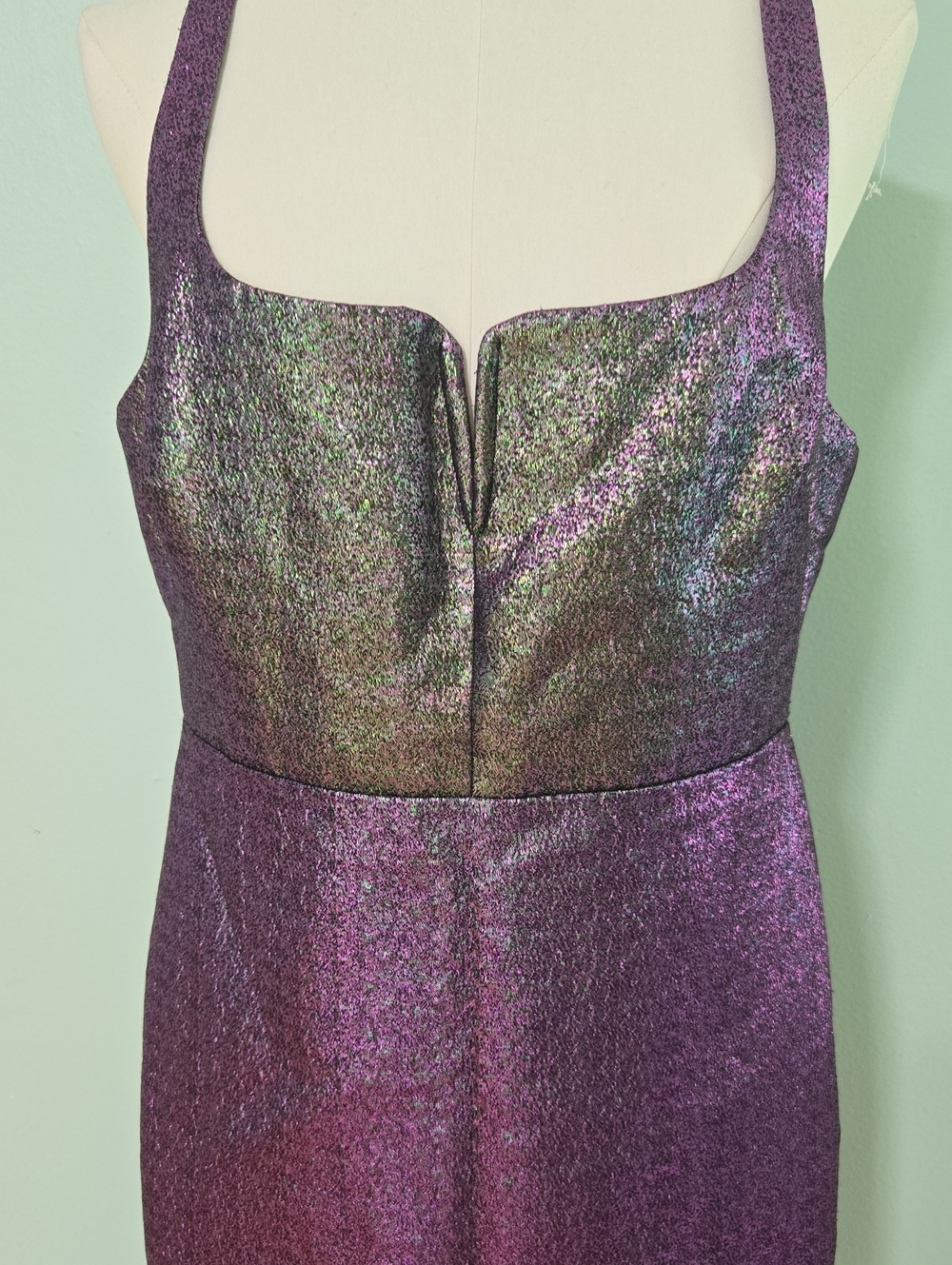 Likely Iridescent Purple-Green Cocktail Dress